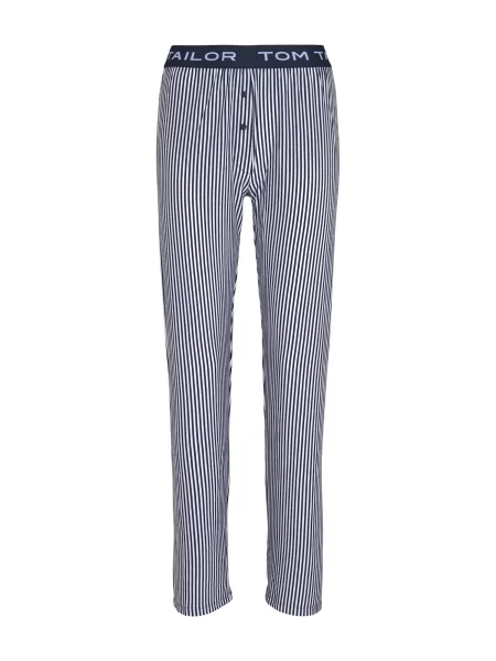TOM TAILOR Pantaloni de pijama / albastru închis alb