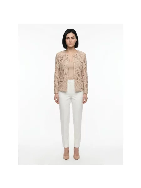 Lniana marynarka Dolce And Gabbana casual beżowa