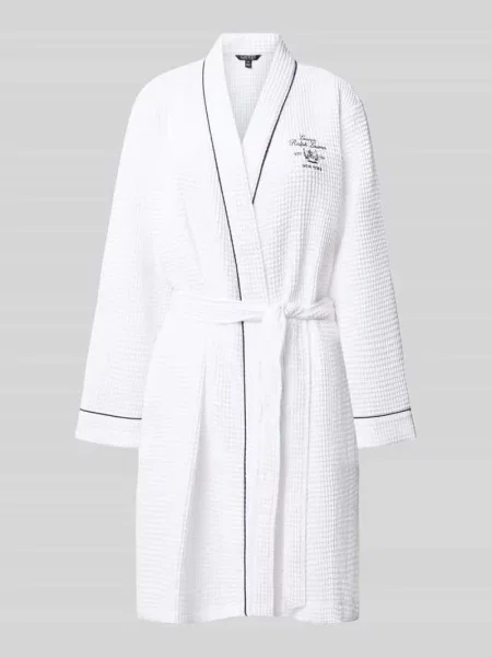 Szlafrok o kroju regular fit z mieszanki bawełny Lauren Ralph Lauren granatowy