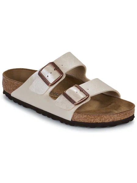 Pantofi Birkenstock cu perle alb