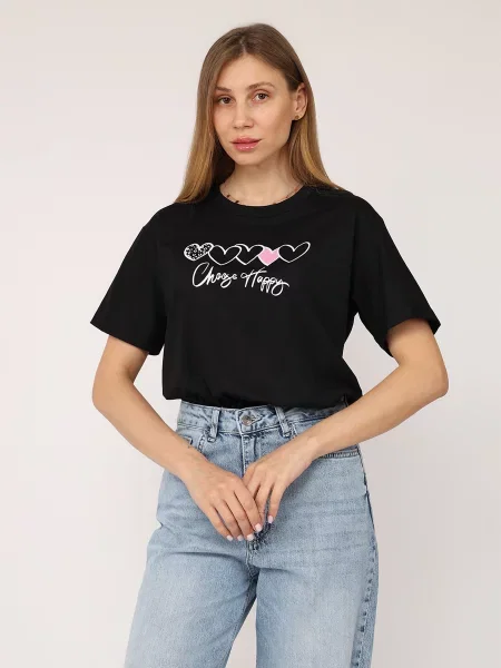 Футболка YUKI бавовна/поліестер чорний