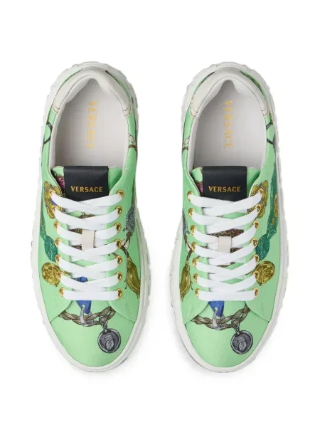 Sneakerși Versace din canvas verde