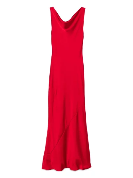 Rochie maxi Norma Kamali drapată de costum roșu