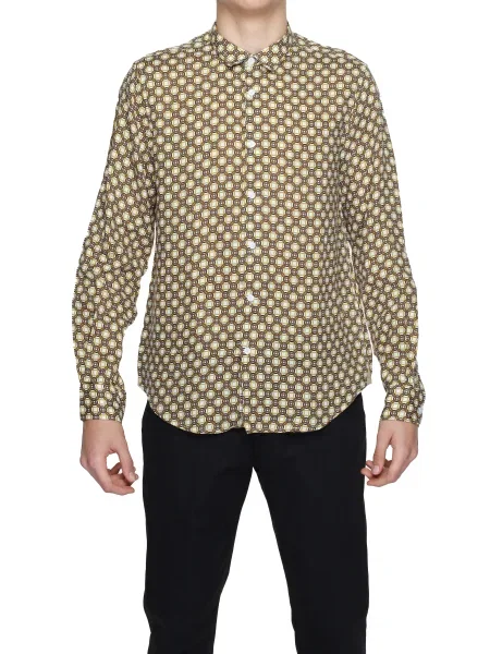 Риза Gianni Lupo с геометричен десен бяло