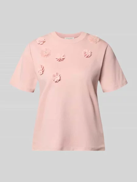 T-shirt z kwiatowymi aplikacjami Christian Berg Woman