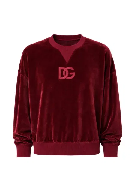 Pulover Dolce & Gabbana cu broderie de catifea roșu