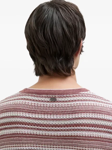 Плетена тениска Agnona на райета червено