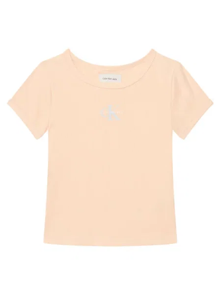 Calvin Klein Jeans T-Shirt Monologo Ανοιχτό πορτοκαλί