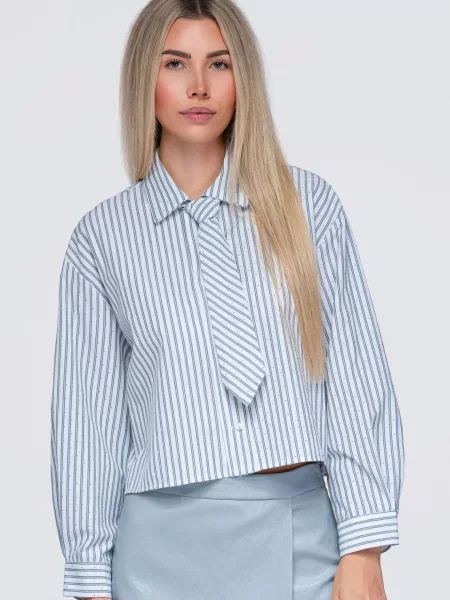 Scurt tricou Ombre alb