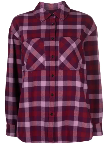 Cămașă Woolrich în carouri de flanelă lungă violet