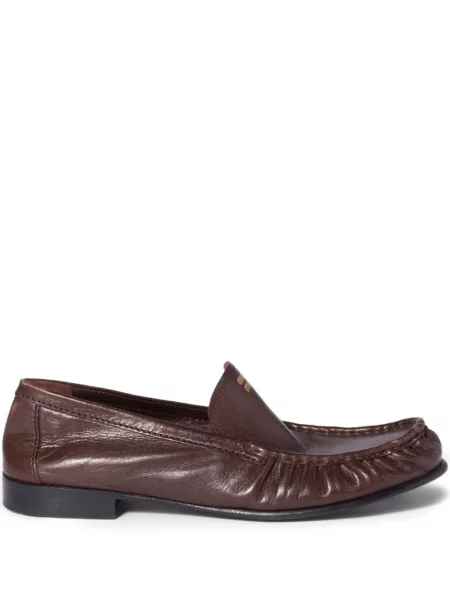Pantofi loafer Miu Miu din piele maro