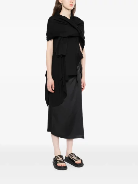 Μπλούζα Yohji Yamamoto με κορδόνια με δαντέλα μαύρο