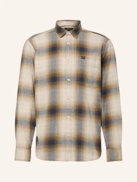 Camel Active Koszula Flanelowa O Kroju Regular Fit beige beżowa