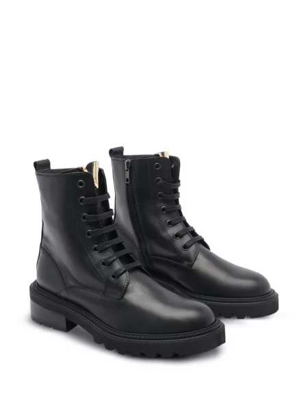 Botine Via Roma 15 cu șireturi din dantelă negru