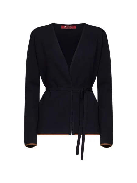 Препасан жилетка Max Mara с V-образно деколте синьо