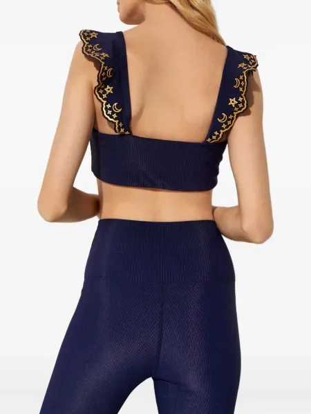 Top Beach Riot z falbankami niebieski