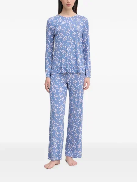 Pijamale Benetton cu model floral cu imagine albastru