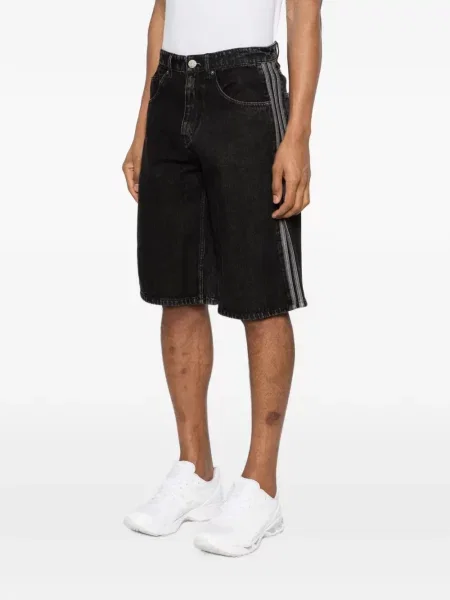 Pantaloni scurți Adidas cu dungi cu imagine negru