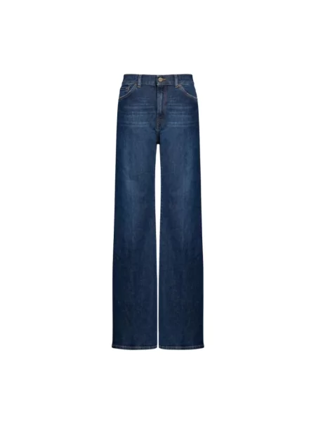 Jeansy straight leg Dondup z bursztynem niebieskie