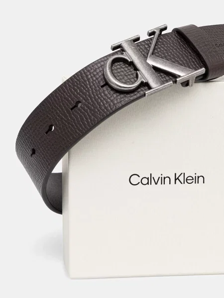 Calvin Klein pasek skórzany brązowy