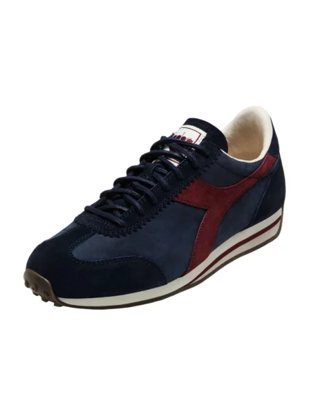 Woskowane sneakersy Diadora skórzane niebieskie