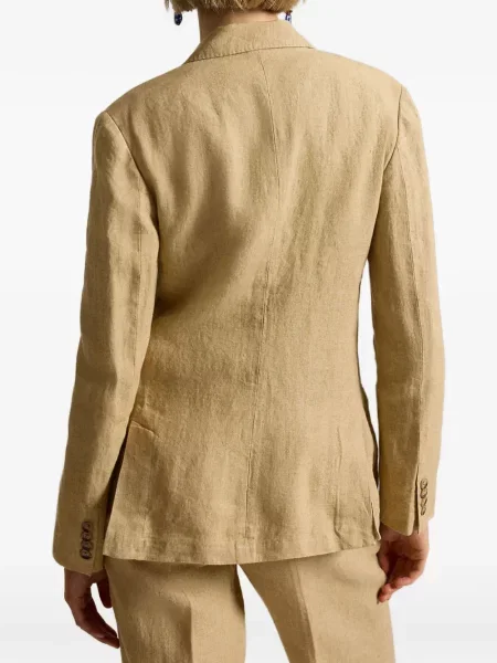 Blugi Polo Ralph Lauren cu broderie de in cu două rânduri de nasturi roz