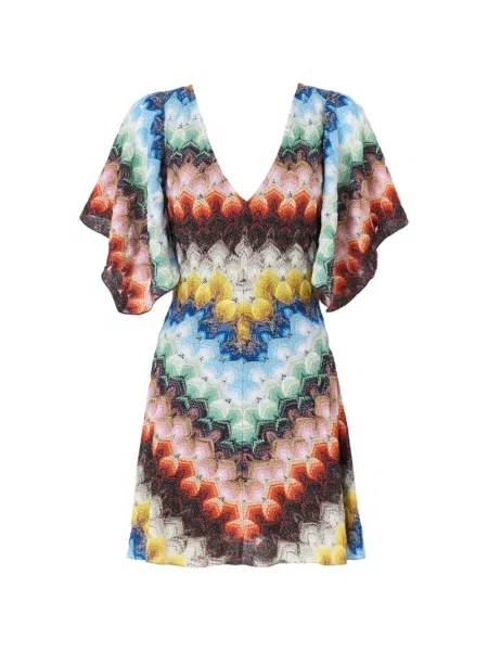 Rochie mini Missoni cu decolteu în V de costum albastru