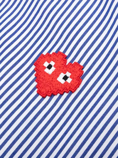 Риза Comme Des Garçons Play на райета синьо