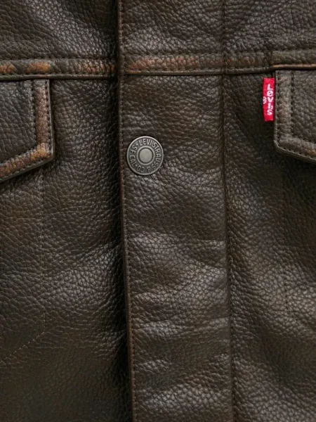 Kožne prugaste traperice Levi's® plava