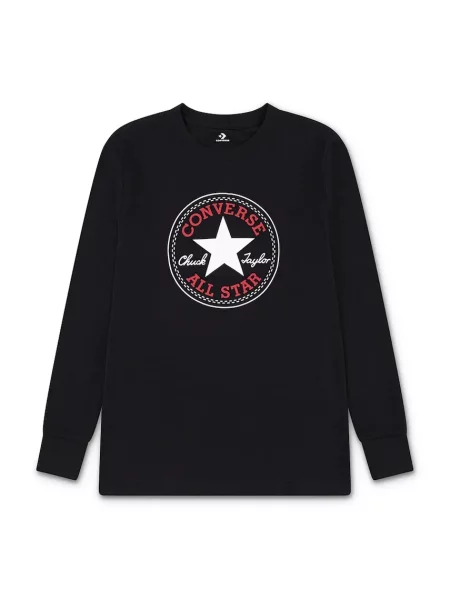 Converse tričko s dlhým rukávom detské čierna