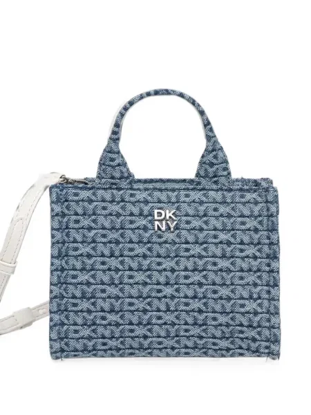Geantă shopper Dkny cu autograf albastru