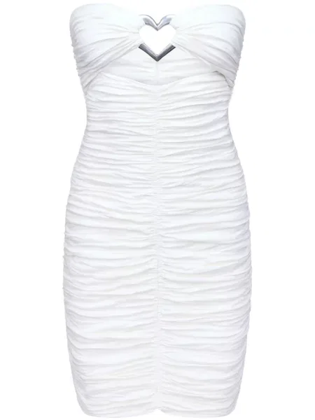 Mała sukienka mini Area w serca garniturowa biała