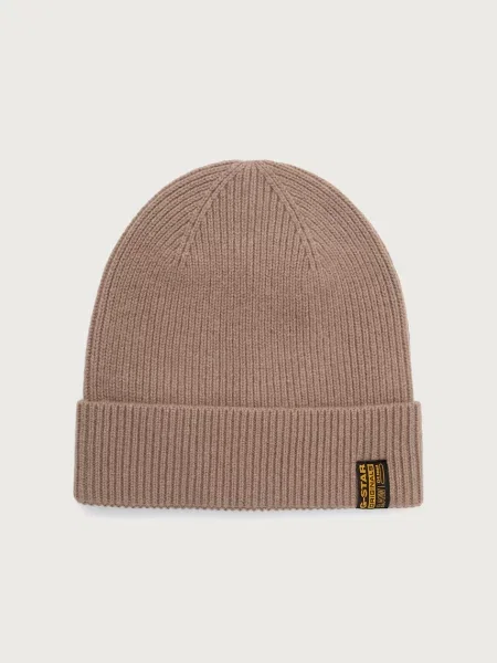 G-Star czapka wełniana Premium wool brązowa