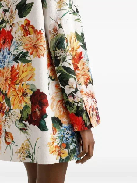 Palton Dolce & Gabbana cu model floral cu imagine alb