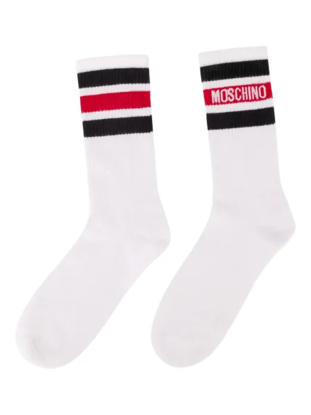 Șosete Moschino cu dungi alb