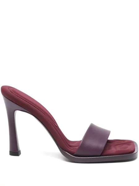 Papuci tip mules The Attico din piele violet