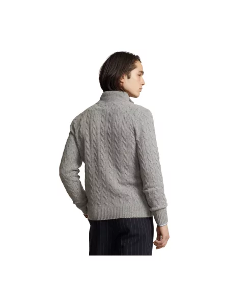 Kardigan Ralph Lauren ze stójką szary