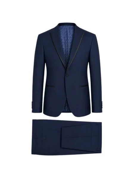 Costum Ramon Sanjurjo cu rever albastru
