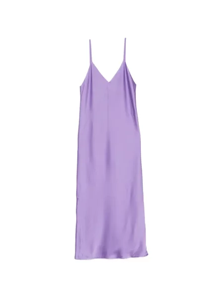 Rochie midi Norma Kamali cu decolteu în V violet