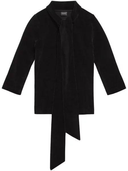 Fular Balenciaga de catifea negru