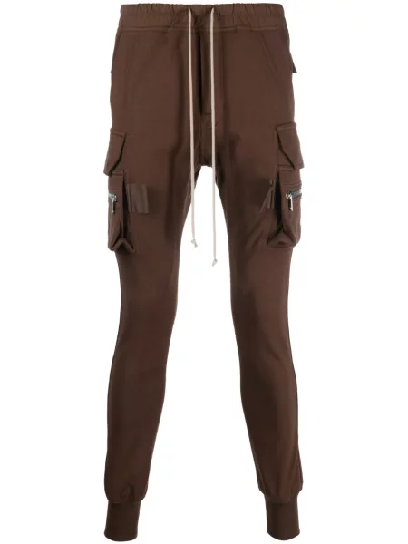 Zúžené kalhoty Rick Owens hnědé