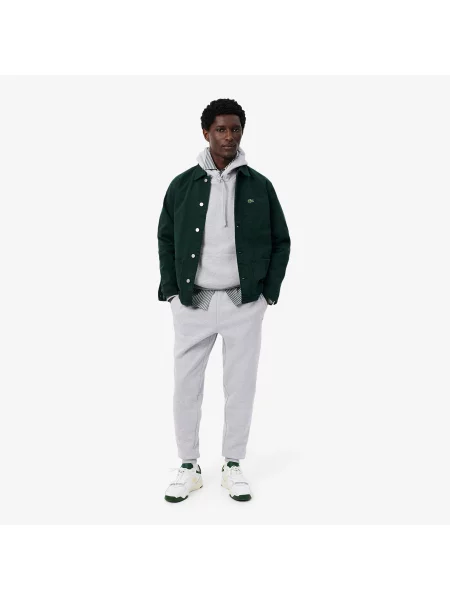 Lacoste Bluza Z Kapturem Z Dresówki szara