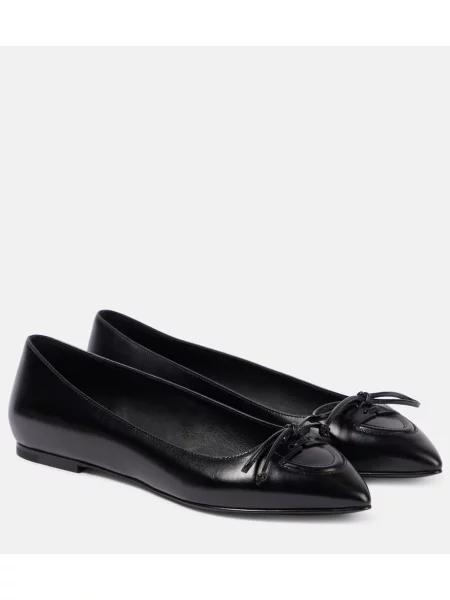 Balerini Alaïa din piele negru