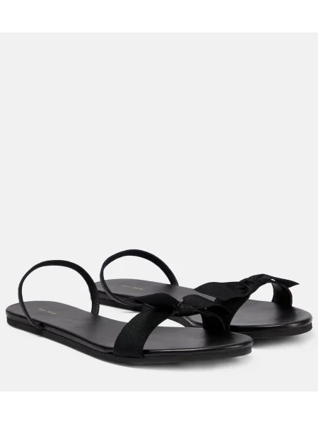 Sandale The Row cu funde din piele slingback negru