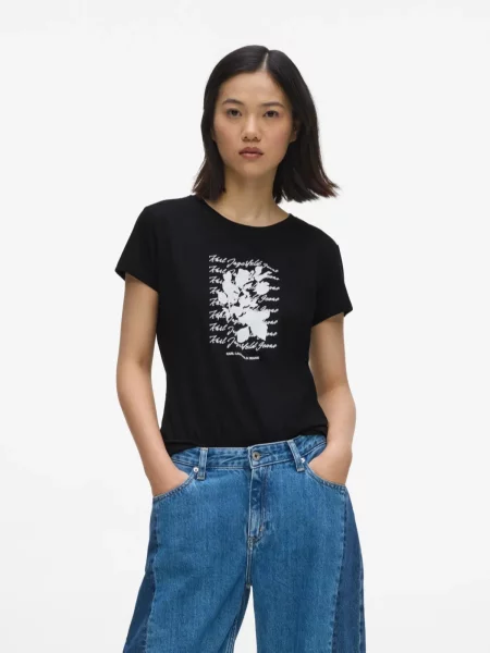 KARL LAGERFELD JEANS Tricou negru alb