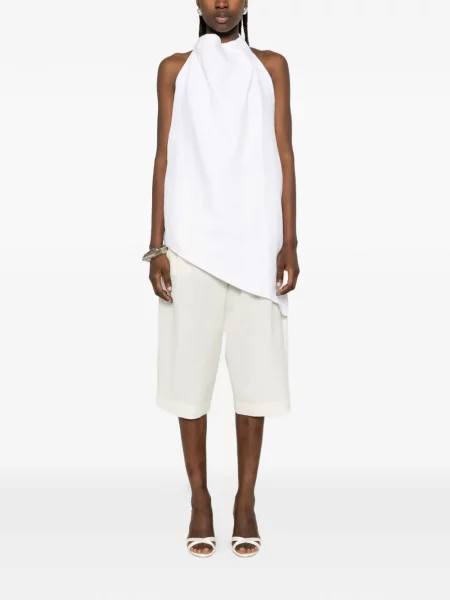 Bluzka Batakovic Belgrade z dekoltem halter biała