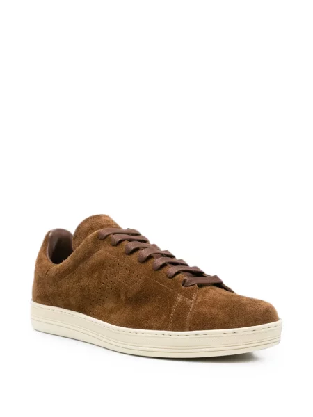 Sneakerși Tom Ford din piele de căprioară maro