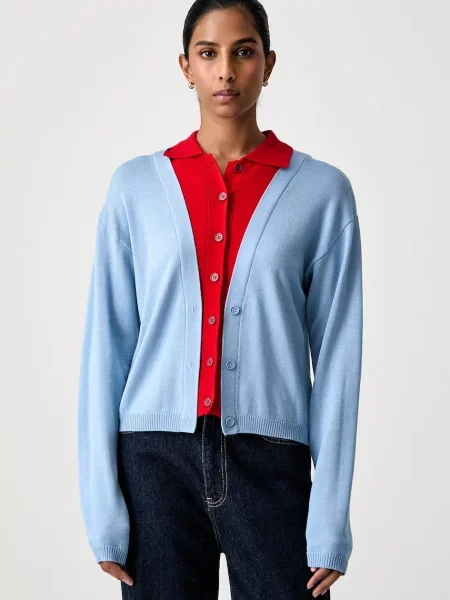 Stine Goya cardigan pentru femei din lână albastru