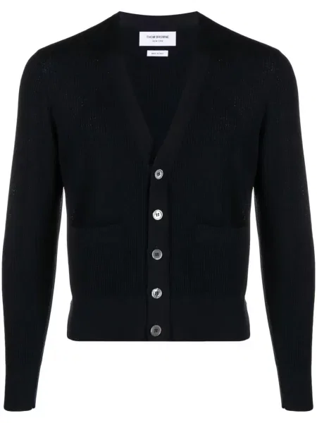Cardigan Thom Browne de lână albastru