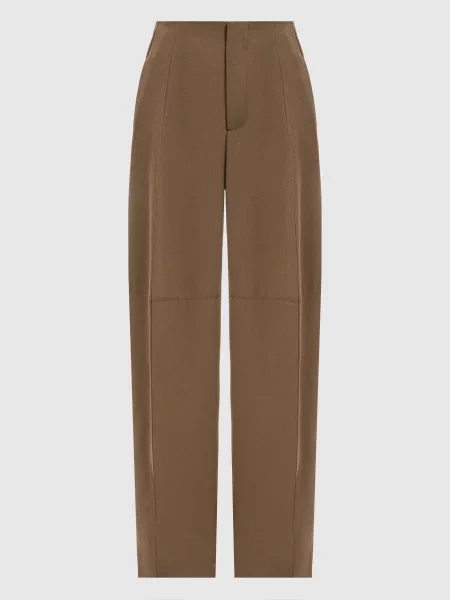 Шерстяные брюки Victoria Beckham коричневые